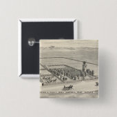 Fairview res, ranches vierkante button 5,1 cm (Voorkant /achterkant)