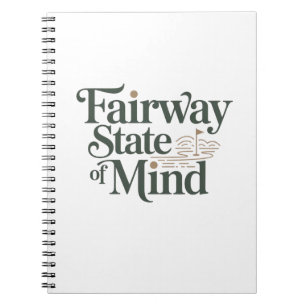 Fairway Staat Van Geest Minimal Retro Golf Levenss Notitieboek