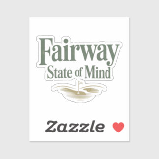Fairway Staat Van Geest Retro Golf Levensstijl Sticker