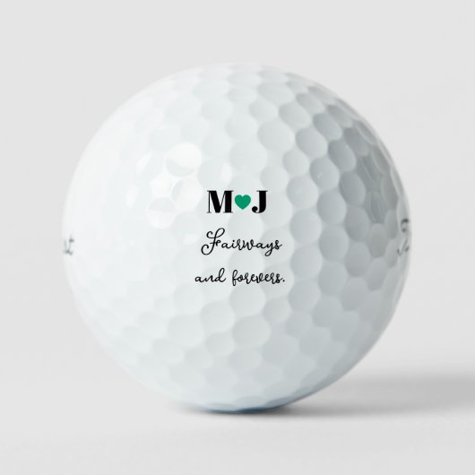 'Fairways en Forevers' Golfcursus Huwelijksgunsten Golfballen (Voorkant)