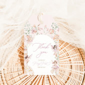 Fairy 1e roze bloemen meisjes verjaardag cadeaulabel