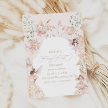 Fairy 1e roze bloemen meisjes verjaardag