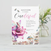 Fairy 1e verjaardag Enchanted Forest Kaart (Staand voorkant)