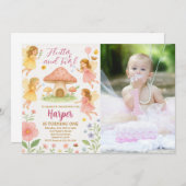 Fairy 1e verjaardag uitnodiging (Voorkant / Achterkant)