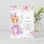 Fairy 1e verjaardag uitnodiging (Staand voorkant)