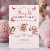 Fairy 1e verjaardagsfeestje kaart