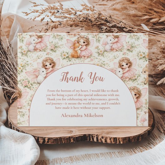 Fairy 1st Birthday Enchanted Garden Bedankkaart
