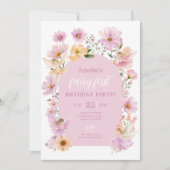 Fairy 1st Birthday Fairy Party Pink Peach Girl Kaart (Voorkant)