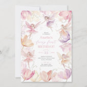 Fairy 1st Birthday Fairy Party Pink Peach Purple Kaart (Voorkant)