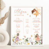 Fairy 1st Birthday Milestone Sign Poster