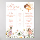 Fairy 1st Birthday Milestone Sign Poster (Voorkant)