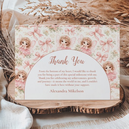 Fairy 1st Birthday Whimsical Garden Bedankkaart