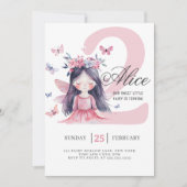 Fairy 2nd Birthday Forest Waterverf Kaart (Voorkant)