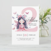 Fairy 2nd Birthday Forest Waterverf Kaart (Staand voorkant)