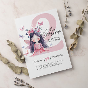 Fairy 2nd Birthday Forest Waterverf Kaart