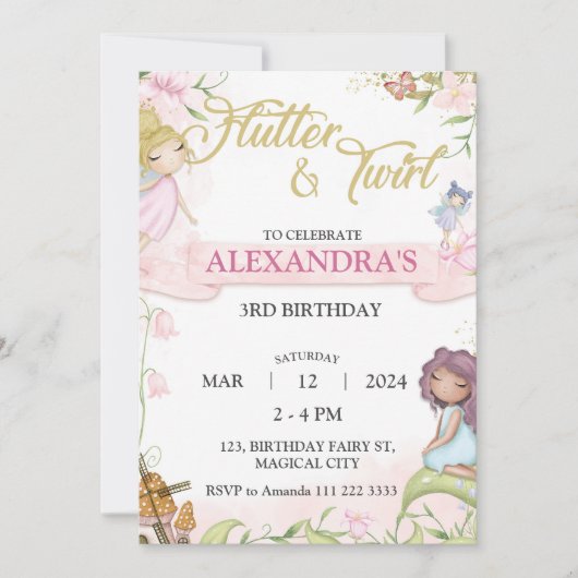 Fairy 3e 4e 5e 6e 7e 8e Verjaardagspaddenstoel Kaart (Voorkant)