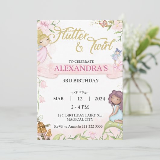 Fairy 3e 4e 5e 6e 7e 8e Verjaardagspaddenstoel Kaart (Staand voorkant)