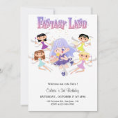 Fairy 3e verjaardag meisje partij kaart (Voorkant)