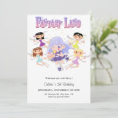 Fairy 3e verjaardag meisje partij kaart (Staand voorkant)