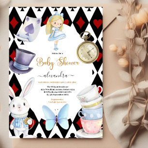 Fairy Alice in Wonderland Baby shower Kaart