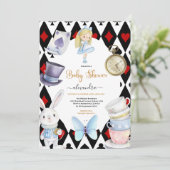 Fairy Alice in Wonderland Baby shower Kaart (Staand voorkant)