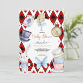 Fairy Alice in Wonderland Baby shower Kaart (Staand voorkant)