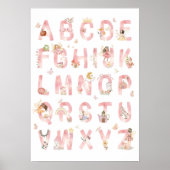 Fairy Alphabet ABC Poster Kids Room Decor (Voorkant)