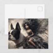 Fairy and a Boston Terrier Briefkaart (Voorkant / Achterkant)