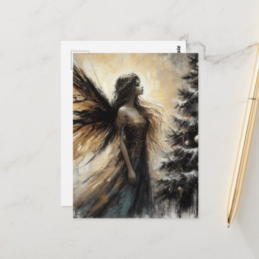 Fairy and a Christmas Tree Briefkaart (Voorkant / Achterkant in situ)