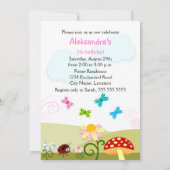 Fairy and Butterflies Birthday Party Kaart (Achterkant)