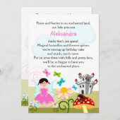 Fairy and Butterflies Birthday Party Kaart (Voorkant / Achterkant)