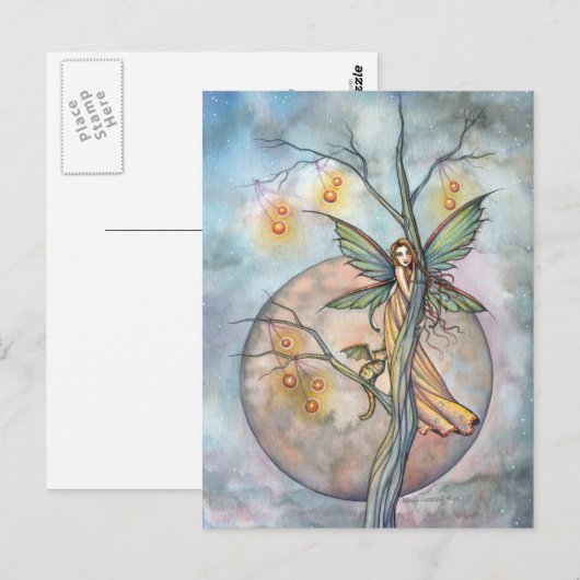 Fairy and Cat Briefkaart beroemd gemaakt door Moll (Voorkant / Achterkant)