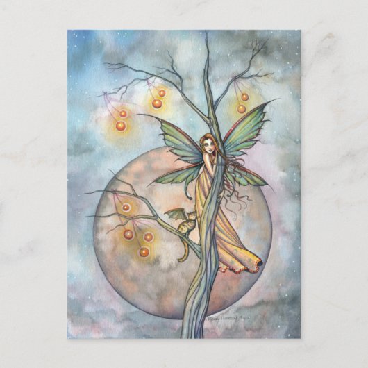 Fairy and Cat Briefkaart beroemd gemaakt door Moll (Voorkant)