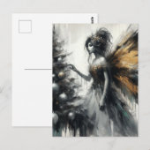 Fairy and Christmas Tree Glitch Briefkaart (Voorkant / Achterkant)