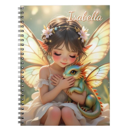 Fairy and Dragon | Chibi Anime Fairy Tale Notitieboek (Voorkant)