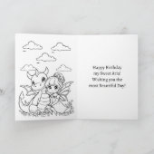 Fairy and Dragon Ethereal Girl's Birthday Kaart (Binnen)