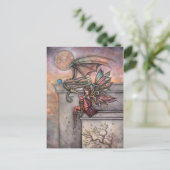 Fairy and Dragon Fantasy Art Briefkaart (Staand voorkant)