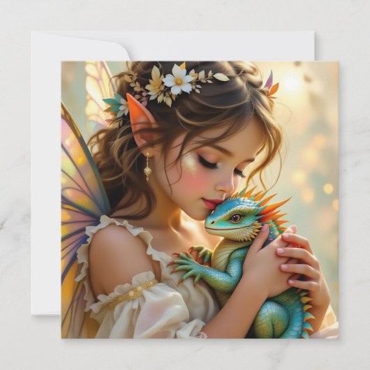 Fairy and Dragon Mystical Girl's   Kaart (Voorkant)