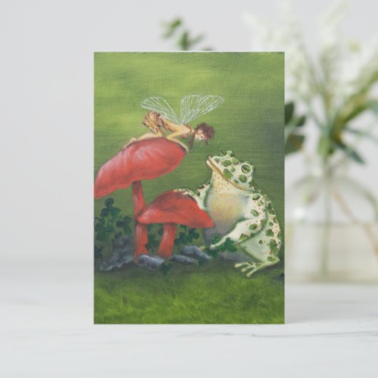 "Fairy and Frog" Uitnodigingen (Staand voorkant)