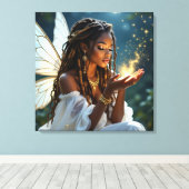 Fairy and Gold Dust Ethereal Mystical Canvas Afdruk (Insitu (Houten vloer))