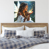Fairy and Gold Dust Ethereal Mystical Canvas Afdruk (Insitu (Slaapkamer))