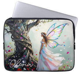 Fairy and Magical Vine Wrapped Tree Personalized Laptop Sleeve