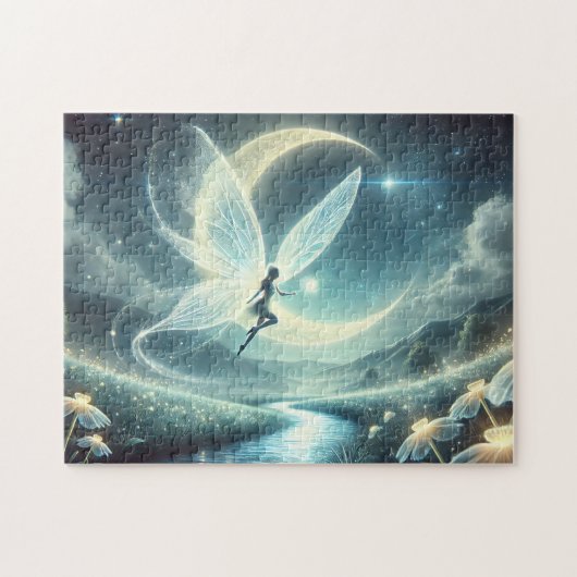 Fairy and Moon Enchanted Night Sky Legpuzzel (Horizontaal)