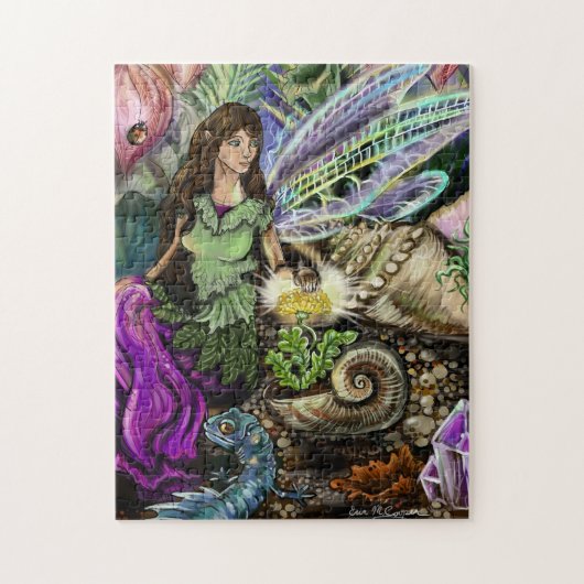 Fairy and Newt Friends Fairytale Illustratie Kunst Legpuzzel (Verticaal)