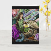 Fairy and Newt Friends Kaart (Gele Bloem)