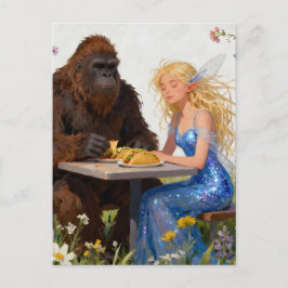 Fairy and Sasquatch Picnic Briefkaart