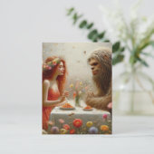 Fairy and Sasquatch Spaghetti Picnic Briefkaart (Staand voorkant)