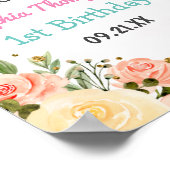 Fairy and Unicorn Floral Glitter 1st Birthday Poster (Hoek)