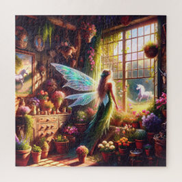 Fairy and Unicorn Mystical Gaze Enchanting Garden Legpuzzel