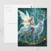 Fairy and White Deer Magical Forest Briefkaart (Voorkant / Achterkant)